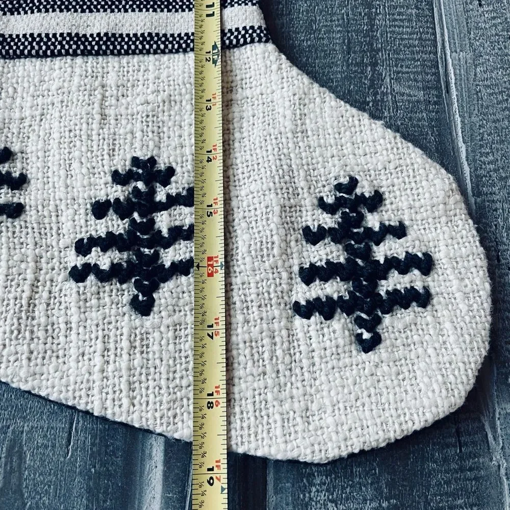 Boho Modern Neutral Christmas Holiday Stocking